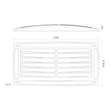 VENTILATION GRILLES COVER 206X106MM WHITE PART NO 47065