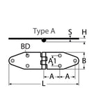 Door Hinge 180X40 A2 S/S Part No 84302180-40A