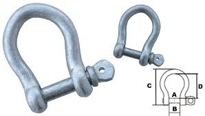 Bow Shackle Galvanized Steel ( Various Sizes )