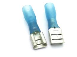 Heat Shrink Blue Female Spade Connector 16-14 AWG Number 8-01514HS