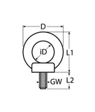 Lifting Eye Bolt With Thread A2