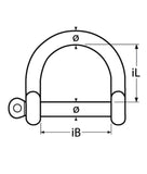 Wide D Shackle A4 StaInless