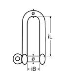 Long D Shackle A4 Stainless